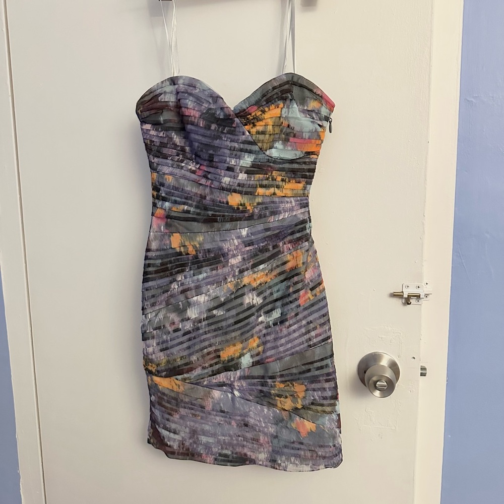 Bcbgmaxazria bcbg sweetheart Multicolor Strapless Dress size 0